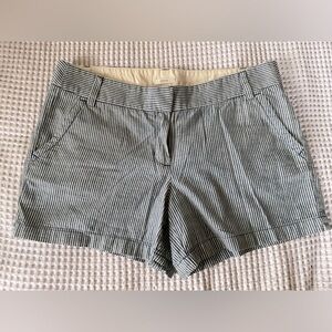 NWT J. Crew Railroad stripe denim chino shorts, MSRP $50, 12